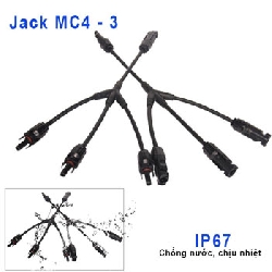 Jack kết nối 3 tấm pin năng lượng mặt trời song song với nhau