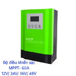 Điều khiển sạc năng lượng mặt trời MPPT 60A LCD 12v/24v/36v/48v auto