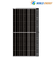 Tấm pin năng lượng mặt trời World Energy 630W, viền đen hai mặt kính